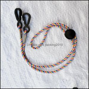 Party Favor Hanging Rope DString Hooks Face Mask Necklace Holder Lanyard Safety er Hanger String String Key Necks Color Cord Sling Necklin Dh9jf