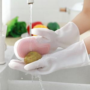 Wielofunkcyjne magiczne rękawiczki pędzla mycia ogrodnictwa rękawiczki kuchenne MSRP do naczyń czyszcząca płukanie narzędzia do gospodarstwa domowego rękawiczki