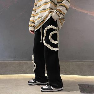 Męskie spodnie męskie bawełniane męskie ubrania dresowe sprężyn hip hopowy wysoki sweter kobiety czarny biały luźne luźne rozmiar xxxl owen