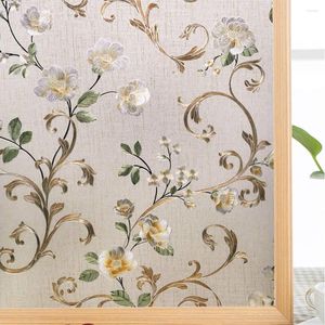 Window Stickers LUCKYYJ 3D Decorative Glass Sticker Self-adhesive Tint Films Stained For Home Office