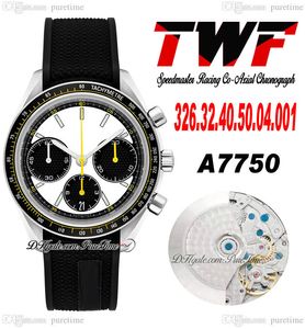 TWF Racing Master A7750 Cronografo automatico Orologio da uomo Eta Lunetta tachimetrica Quadrante bianco Cinturino in caucciù nero 326.32.40.50.04.001 Super Edition Puretime A1