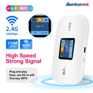 Yönlendiriciler Benton Kilidi 4G LTE Yönlendirici Kablosuz WiFi Taşınabilir Modem Mini Açık Spot Cep Mifi 150Mbps Sim Kart Yuvası Tekrarlayıcı 3000mAh 221114