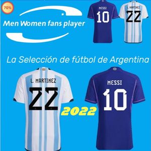 22 Argentyna piłkarska koszulka domowa Messi Football Shirt L Martinez Lo Celso Man National Drużyna piłkarska