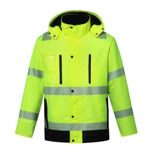 Alta visibilidade Jaqueta refletora ￠ prova d'￡gua Roupas de trabalho Glow Luminous Reflexure Jacket