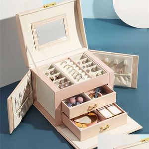 Caixas de armazenamento caixas de embalagem de j￳ias caixas de embalagem para requintados recipientes para organizador de maquiagem de maquiagem ES presente de anivers￡rio de gradua￧￣o 211102 d dhrnhh