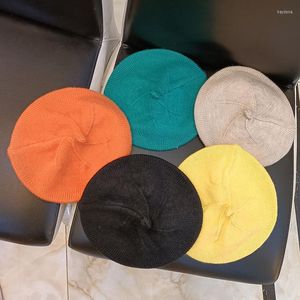 Berretti Cappelli coreani per bambini Lavorati a maglia in lana morbida Moda vintage Cappellini da zucca Kawaii per ragazzi Ragazze Berretti Cappello Ragazza