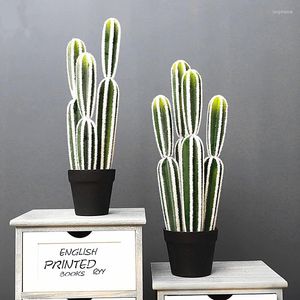 Dekorativa blommor grossist konstgjorda kaktus krukut tropisk simulering flockar v￤xter kontor display bonsai plast saftiga elhus