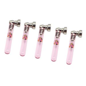 Lady Hornet 93MM Glass Pipe for Smoking with Clear Handle Metal Tobacco Bowl Hand Spoon Herb Pipes Accessories Wholesale