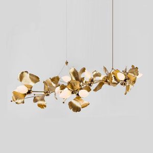 الثريات American Gingko All Copper Restaurant Weshelier El Bar Art Designer Creative Villa Villa Room Lamp