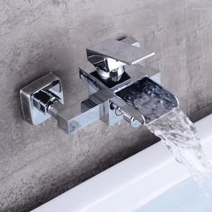 Banyo lavabo musluklar Becola pirinç küvet musluk şelale havzası duvar monte musluk mikser musluklar modern tasarım lh-8012