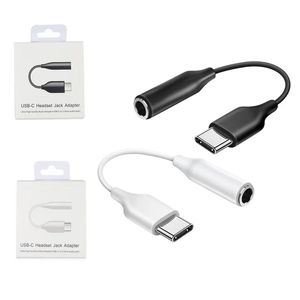 Para cabos de fone de ouvido Samsung Cabo USB Tipo-C Usb-C Macho para adaptador de 3,5 mm Aux Audio Jack fêmea com pacote de varejo Tipo C S22 Ultra S21 Fe S20 S10 Nota 10 20 Plus