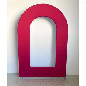 Party Decoration Custom Solid Color Red Open Arch Backdrop Cover Baby Shower Kids Birthday Wedding Chiara Wall Panel Arched Metal Stand