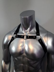 Accessori Accessori per costumi Canotte da uomo Bondage regolabile per il corpo gay Imbracatura in pelle Cintura fetish Uomo Petto sessuale Cinture in finta pelle R