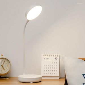Bordslampor LED -￶gonskyddsskrivbordslampa USB uppladdningsbar trappl￶s dimning folding nattljus student l￤r dig liten g￥va