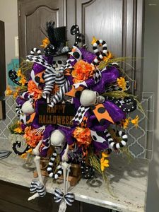 装飾的な花製品ハロウィーンガーランドドアハンギングホラー雰囲気の装飾小道具