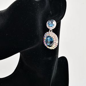 Kolczyki stadninowe srebrne pin kobiety luksus bling australia kryształy kolczyki party biżuteria bankietowa