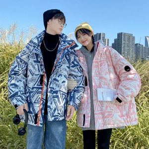 Herren Down Parkas Winter Modepaar Pufferjacke in China lässige lockere dicke Brotmäntel Männer und Frauen stehen Kragendrucken Down Jackets 221111