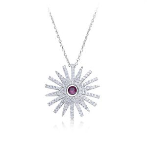 Pendanthalsband 2022 Luxury Sun Flower Pendat Necklace Essential Oil Jewelry for Girlfiend Gift Wedding Party 925 Sterling