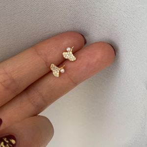 Stud Küpe Charm Ginkgo Yaprak İnci Kadınlar için 925 STERLING Gümüş Yapraklar Earl memesi Piercing İnce Mücevher Kulak Zarif Aksesuar