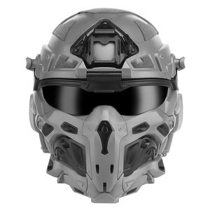 Protective Gear WRonin Assault Fast Tactical Helmet and Tactical Mask Multilens Goggles Builtin headset and Defogging fan Airsoft Hunting 221111