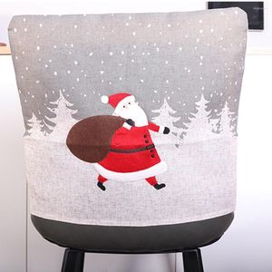 Stol t￤cker Xmas omslag Case Elastic Stretch Size Pall Decorations Matsal Old Man Printed Slipcovers Party