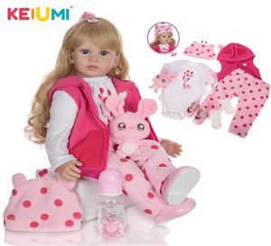 KEIUMI Inch Lovely Reborn Baby Dolls cm Soft Cloth Body Vinyl Gold Curls Baby Doll Reborns Toys For Children039s Day Pres7497593