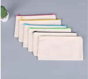 Bolsas de armazenamento 100pcs em branco Cosmético Zipper Lápis Diy Bolsas de artesanato Case Coin Saco personalizado