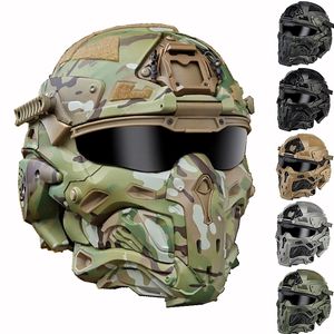 Protective Gear WRonin Assault Tactical Mask with Fast Helmet and Tactical Goggles Airsoft Hunting Motorcycle Paintball Cosplay Protect Gear 221111