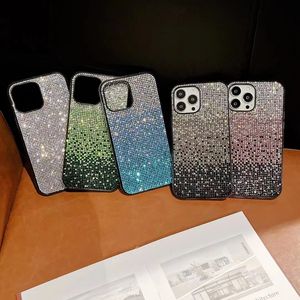 2in1 gradiente completamente rhinestone telefonico premium diamante crashproof shock defender custodia per iPhone 14 13 12 11pro max xs xr 8 7 6s plus