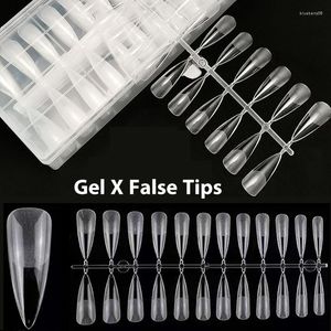 False Nails 240Pcs Gel X Short Nail Tips American For Extension Coffin Almond Fake Press On
