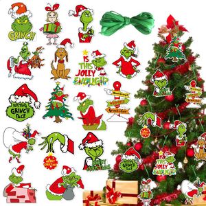 Christmas tags Christmas tree Glitch-themed party hangings gift