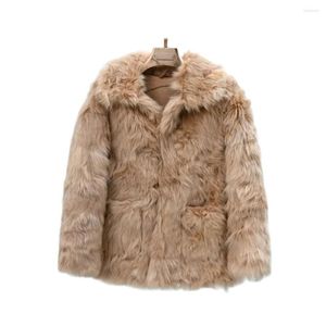 Women's Fur Coats Womens Double Faced Jackets Winter Women Thick Warm Outerwear Lady Trendy Femme Clothing