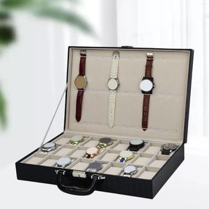 Watch Boxes 36 Slot Box Gifts W/Sturdy Hinges Watches Organizer Collection Display Case