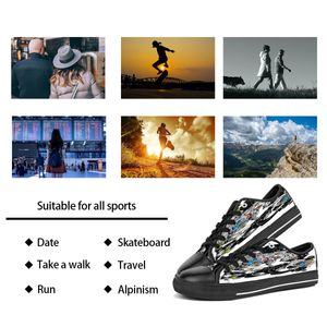 DIY Custom shoes Classic Canvas Skateboard casual Accept triple black customization UV printing low Cut mens womens sports sneakers waterproof size 38-45 COLOR49