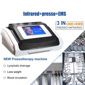 Prespoterapia Lymphatic Drain Massage Machine 3 в 1 в 1 для похудения инфракрасная воздушная пресса массажер EMS сжигание жира для использования салона спа -салона