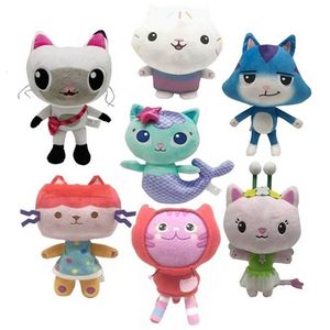 Peluş Bebekler 25cm Gabby Dollhouse Güzel Gaby Toy House Cat Bebek Karikatür Dolgulu Hayvanlar Denizkızı Denizkızı IE Çocuk Oyuncakları 221113