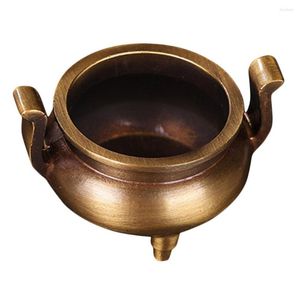 Fragrance Lamps 1PC Pure Copper Small Incense Burner With Three Legs And Ears Golden