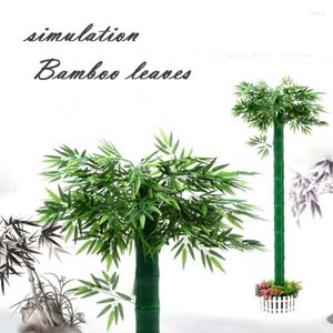 Dekoratif çiçek simülasyonu bambu yaprak peyzaj bahçe ağacı yeşil çevre dostu yapay şube dekorasyon ev tasarım malzemeleri