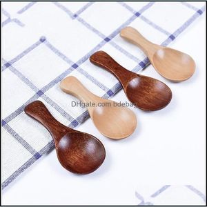 Spoons Wooden Spoons Mini Babies Spoon Simplicity Solid Color Delicate Tea Scoop Powdered Milk Compact Cam Convenient 1 99Pt F2 Drop Dhjyw