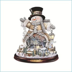 Christmas Decorations Christmas Decorations Tree Rotating Scpture Train Decoration Window Stickers Winter Home Furnishings 220914 Dr Dhjb6