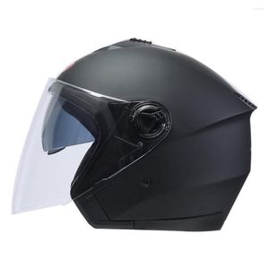 Capacetes de motocicleta foste preto cor3/4 moto jato jato duplo lente racing scooter bike capace