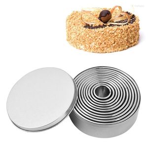 Backformen 11pcs/Set Round Mousse Edelstahl DIY Biscuit Cookie Cutters Ring -Werkzeuge