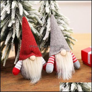 Christmas Decorations Christmas Handmade Swedish Gnome Scandinavian Tomte Santa Nisse Nordic Plush Elf Toy Table Ornament Xmas Tree Dh9Dt