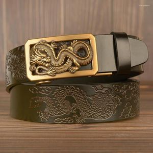 Cinturones vintage cinturón de hombres genuino cuero de alta calidad cuidados de vaca diseñador prensado chino