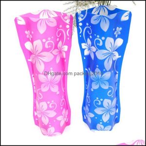 Vasos 50pcs criativos claros vasos de plástico pvc saco de água saco de água vaso de flores dobrável ecofrial