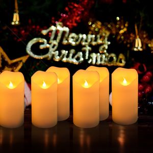 Kaarsen stks oplaadbare vlamloze realistische warme gele led draadloze elektrische kaarslichten met flikkerende vlam