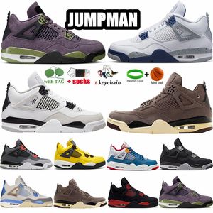 Jumpman 4 4s Basketball Shoes Men Women Military Black Cat Midnight Navy Canvas White Oreo Red Thunder Infrared Canyou Purple Classic Trainers High Top Sneaker