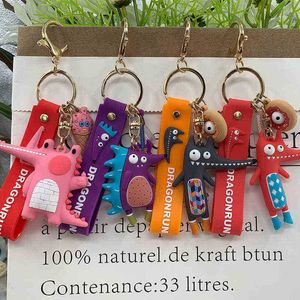 Keychains 2021New Original Cartoon Hedgehog Doll Key Rings Fashion Crocodile Keychains Lovely Fox Key Chain Pendant T220909