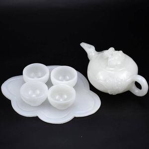 Conjunto de chá natural com 1 bule 4 xícaras de xícara de chá, chinês Kong Fu Teaware Tea Gifts parece muito feliz