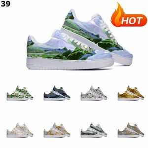 Designer Sapatos personalizados Running Shoe Unisex Men, mulheres pintadas ￠ m￣o Moda Mens treinadores esportistas coloridos39